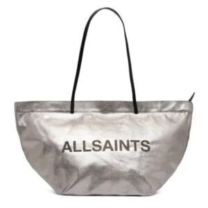 All Saints Metallic Silver Tote